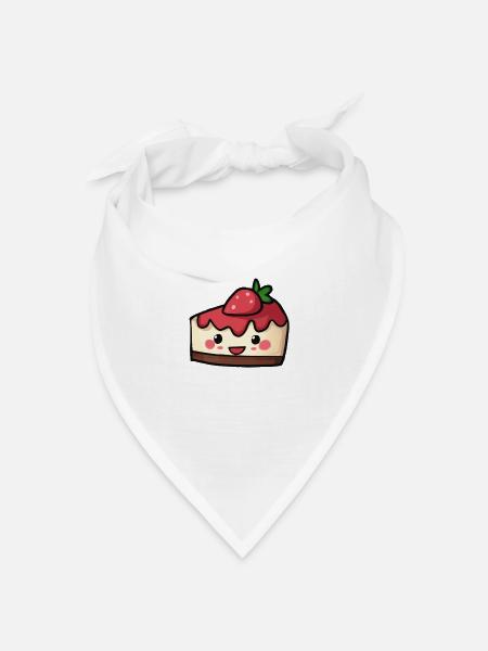 Süßer Erdbeerkuchen, süß! - Bandana Dreieckstuch - Weiß