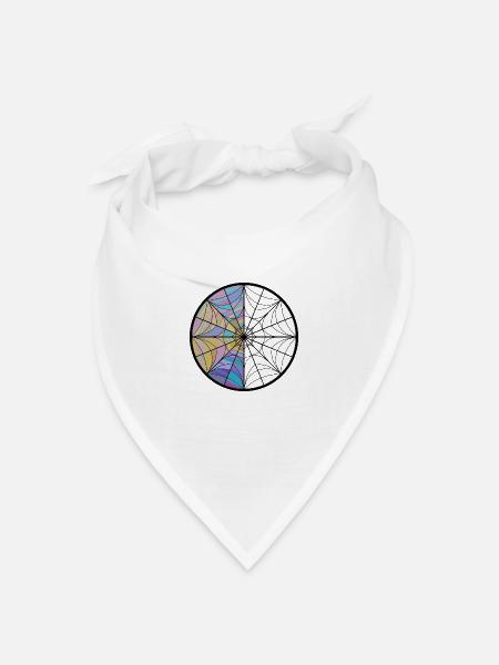 Buntes Mandala - Bandana Dreieckstuch - Weiß