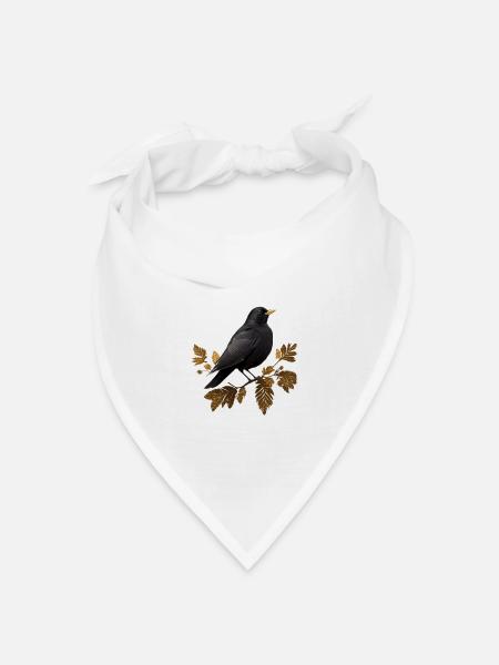 Amsel - Bandana Dreieckstuch - Weiß