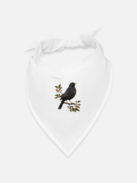 Amsel - Bandana Dreieckstuch - Weiß