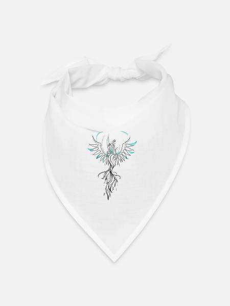 Phönix-Sketch türkis - Bandana Dreieckstuch - Weiß