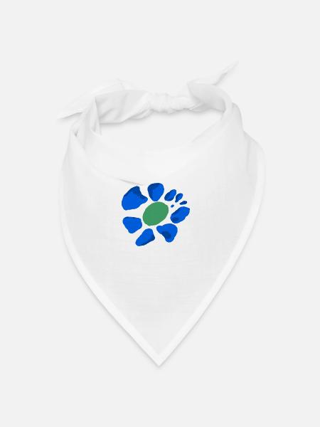 Blume Farbklecks - Bandana Dreieckstuch - Weiß