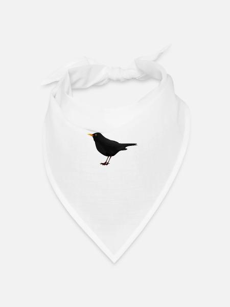 Amsel - Bandana Dreieckstuch - Weiß