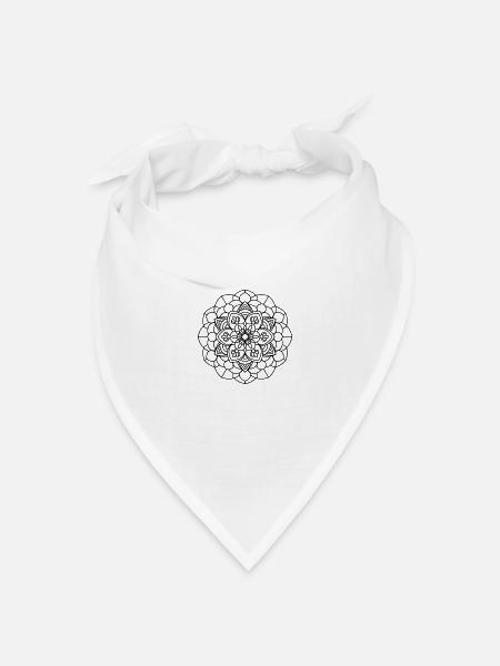 Mandala - Bandana Dreieckstuch - Weiß