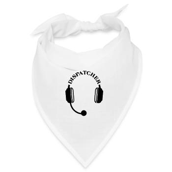 Dispatcher Headset Kopfhörer Mikro micro Emblem - Bandana Dreieckstuch - Weiß - Vorne