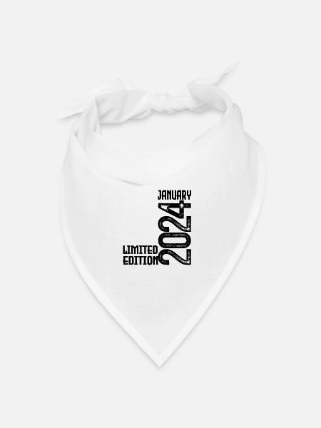 Geburtstagsgeschenk Januar 2024. Januar 2024. - Bandana Dreieckstuch - Weiß