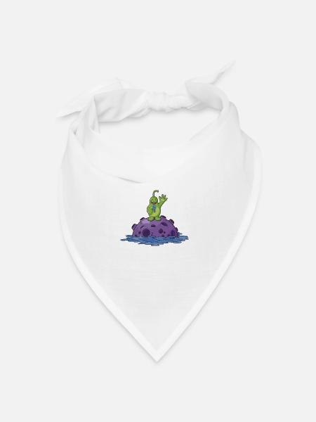 Süßes Comic Alien - Bandana Dreieckstuch - Weiß