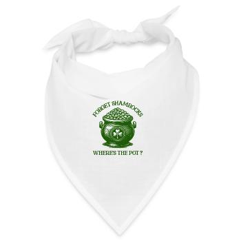 Vergiss Kleeblätter Wo ist der Topf Lustiger irischer Humor - Bandana Dreieckstuch - Weiß - Vorne