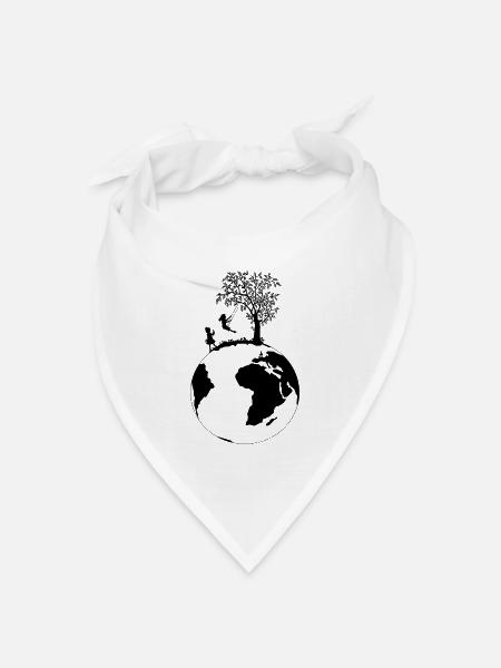 Planet - Bandana Dreieckstuch - Weiß