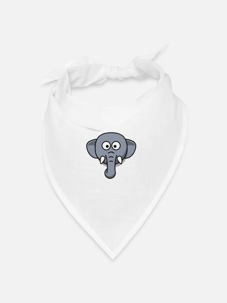 Elefant - Bandana Dreieckstuch - Weiß