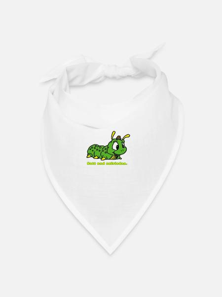 Raupe - Bandana Dreieckstuch - Weiß