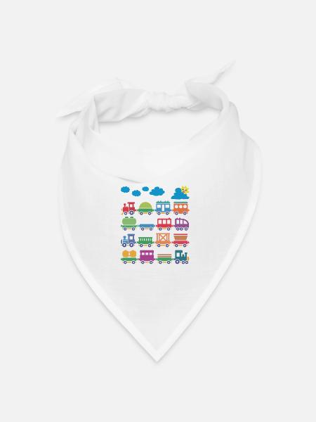 bunte lokomotiven bunte eisenbahnen - Bandana Dreieckstuch - Weiß