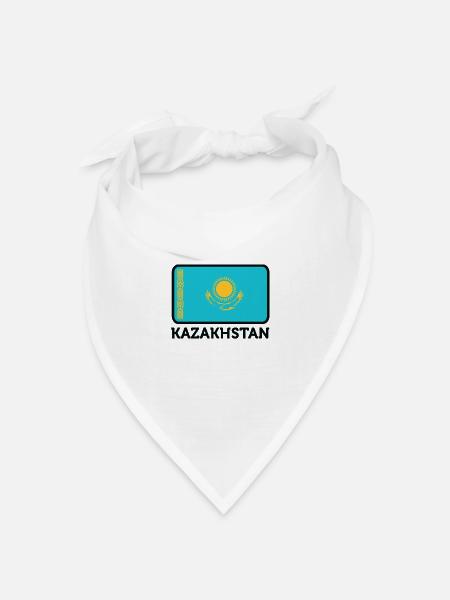Nationalflagge von Kasachstan - Bandana Dreieckstuch - Weiß