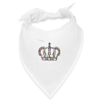 Regenbogen Bunte Krone - Bandana Dreieckstuch - Weiß - Vorne