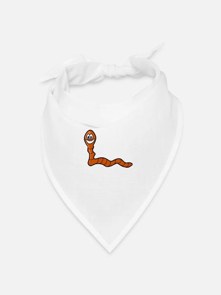 Regenwurm - Bandana Dreieckstuch - Weiß