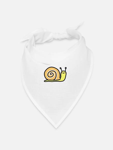 niedliche Schnecke - Bandana Dreieckstuch - Weiß