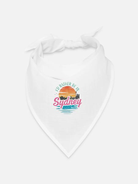Ich wäre lieber in Sydney - Bandana Dreieckstuch - Weiß