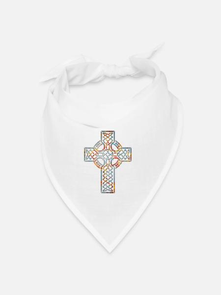 kreuz 1 e 19 - Bandana Dreieckstuch - Weiß