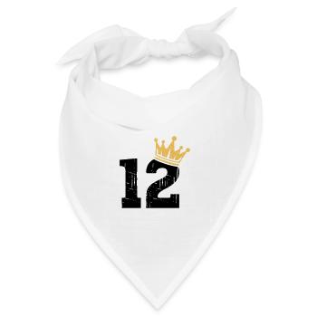 12 Krone 12. Geburtstag 12 Jahre - Bandana Dreieckstuch - Weiß - Vorne