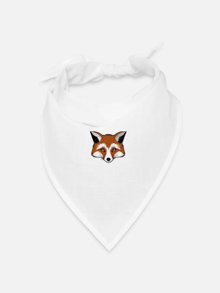 Comic Fuchskopf - Bandana Dreieckstuch - Weiß
