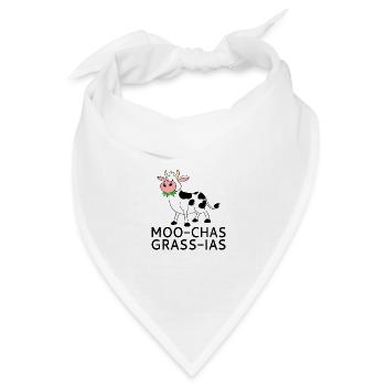 Moo-chas Grass-ias - Bandana Dreieckstuch - Weiß - Vorne