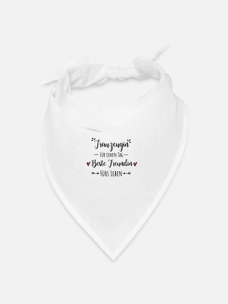 Trauzeugin Beste Freundin Dankeschön Geschenk - Bandana Dreieckstuch - Weiß