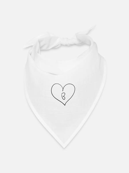 Herz Buchstabe - Bandana Dreieckstuch - Weiß