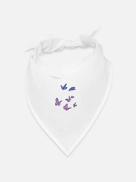lila schmetterlinge schmetterling symbol - Bandana Dreieckstuch - Weiß