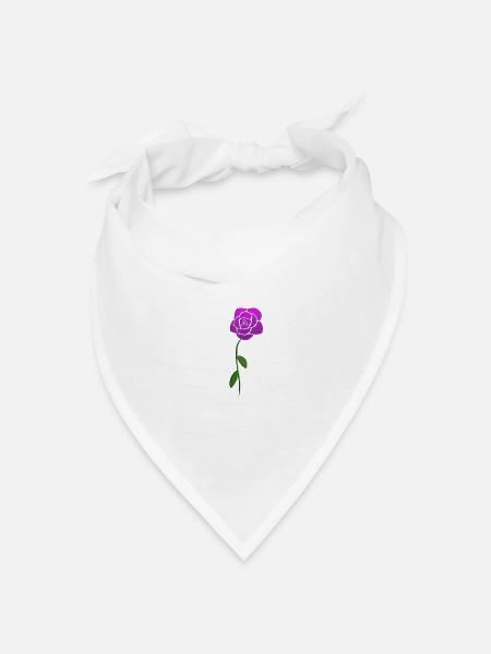 rose blume symbol pflanze lila - Bandana Dreieckstuch - Weiß