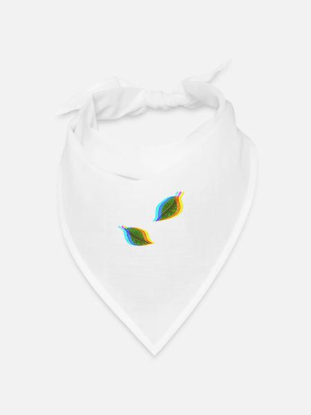 blätter blatt effekt 3d - Bandana Dreieckstuch - Weiß
