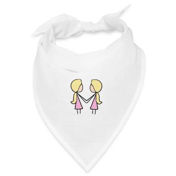 Mädchen Freunde Freundschaft blond rosa - Bandana Dreieckstuch - Weiß - Vorne