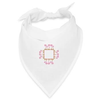 viereck rahmen blumen natur quadrat - Bandana Dreieckstuch - Weiß - Vorne