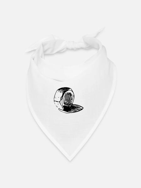 Schraubenmutter senkrecht geschmolzen - Bandana Dreieckstuch - Weiß