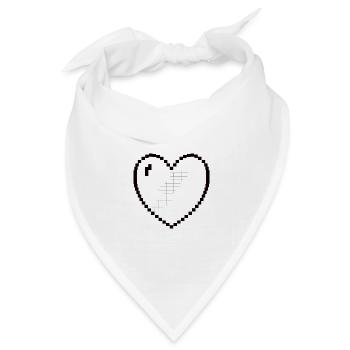 Herz heart Pixel Gamer Geschenk - Bandana Dreieckstuch - Weiß - Vorne