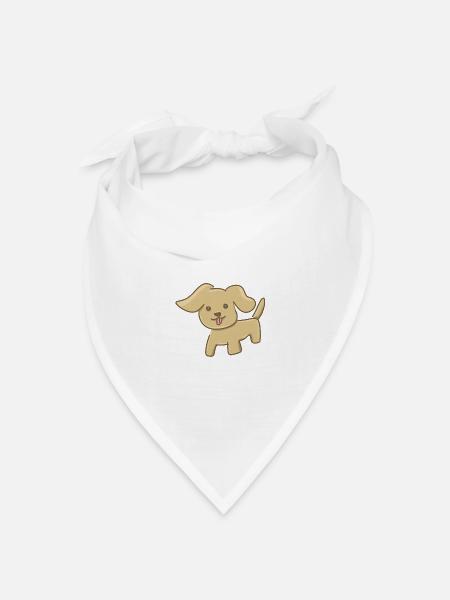 Hund symbol Haustier tier cartoon braun - Bandana Dreieckstuch - Weiß