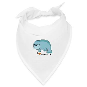 Manatee Love - Bandana Dreieckstuch - Weiß - Vorne