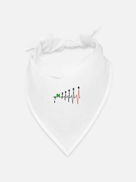 Motorrad Herzschlag - Bandana Dreieckstuch - Weiß