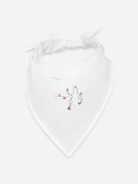 linie welle herzen herz rosa schleifen - Bandana Dreieckstuch - Weiß