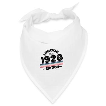 Unique seit 1928 Edition Geburtstag Vintage 1928 - Bandana Dreieckstuch - Weiß - Vorne