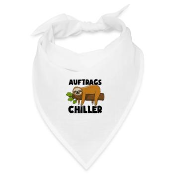 Faultier - Auftrags Chiller - Faulenzen Geschenk - Bandana Dreieckstuch - Weiß - Vorne
