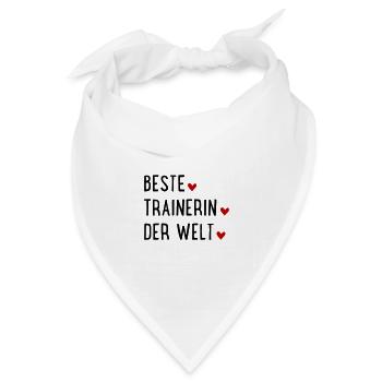 Beste Trainerin der Welt - Bandana Dreieckstuch - Weiß - Vorne