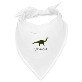 Diplodocus Dinosaurier Dino Geschenkidee - Bandana Dreieckstuch - Weiß - Vorne