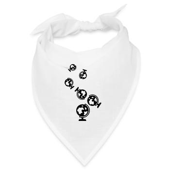 Globus symbol icon - Bandana Dreieckstuch - Weiß - Vorne