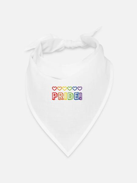 Pride Regenbogenherzen - Bandana Dreieckstuch - Weiß