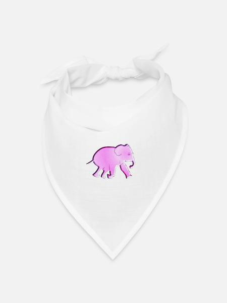 pinker elefant glitzer tier - Bandana Dreieckstuch - Weiß