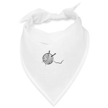 Wolle Stricken Wollknäuel - Bandana Dreieckstuch - Weiß - Vorne