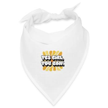 Yes Girl, You Can! | Positive Affirmationen Frauen - Bandana Dreieckstuch - Weiß - Vorne