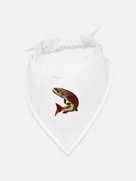 Hecht braun - Bandana Dreieckstuch - Weiß