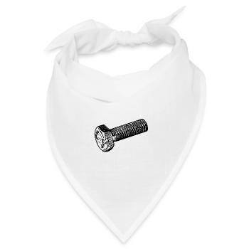 Werkstattzubehör Ersatzteil Schraube - Bandana Dreieckstuch - Weiß - Vorne
