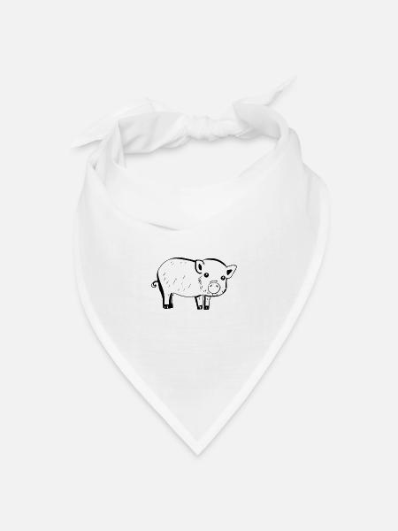 Schwein Symbol Tier Baby kontrast - Bandana Dreieckstuch - Weiß
